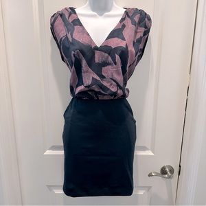 Navy & Pink Mini Dress